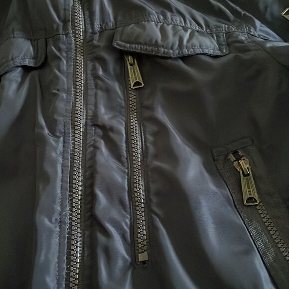 Ben Sherman Boys Zippered Light Puffer Navy Blue Jacket - Picture 5 of 10